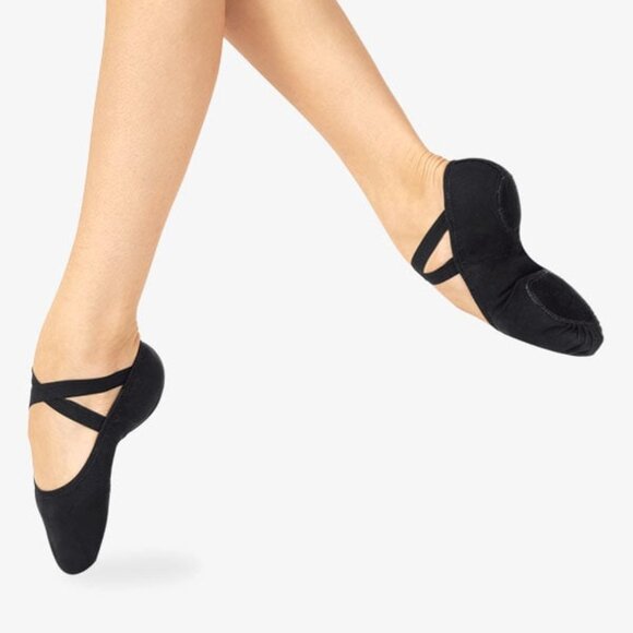 Mariia Pro Black Stretch Canvas Split Sole Ballet Shoes NEW IN BOX - Picture 6 of 6